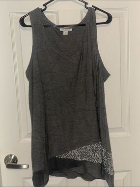 Coldwater Creek Gray Layered Asymmetrical Tank Top